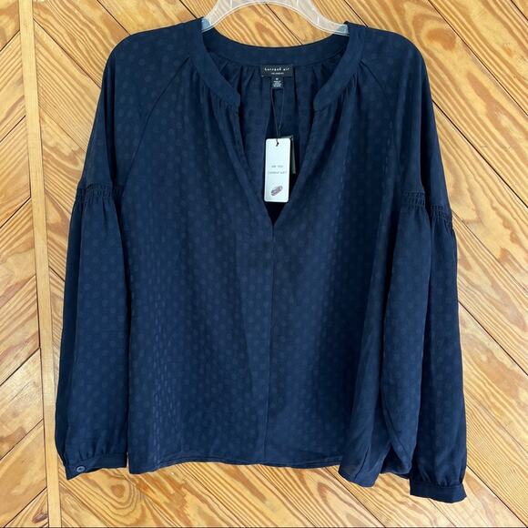 Current Air Anthropologie Dot Print Balloon Sleeve Blouse - Picture 2 of 6